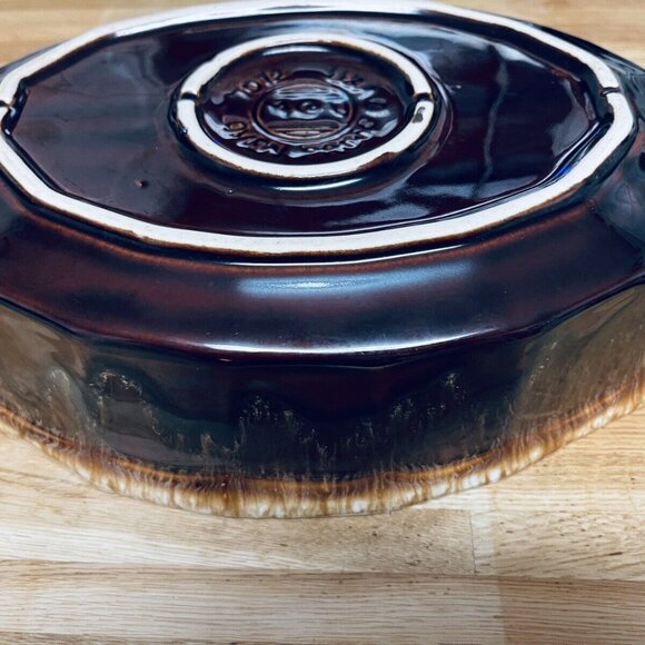 Vintage McCoy Pottery Brown Drip Casserole Dish 9" x 6" x 2.5" #707D - Picture 8 of 9